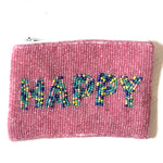 happy beaded coin purse - be clear handbags