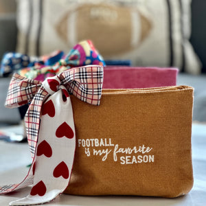 
                
                    Load image into Gallery viewer, football is my favorite season pouch - be clear handbags
                
            