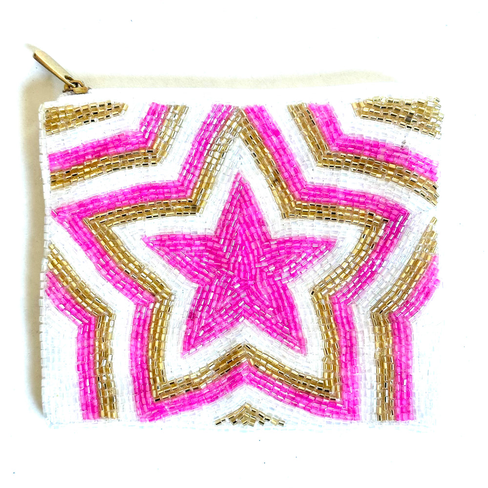 beaded star coin purse - be clear handbags