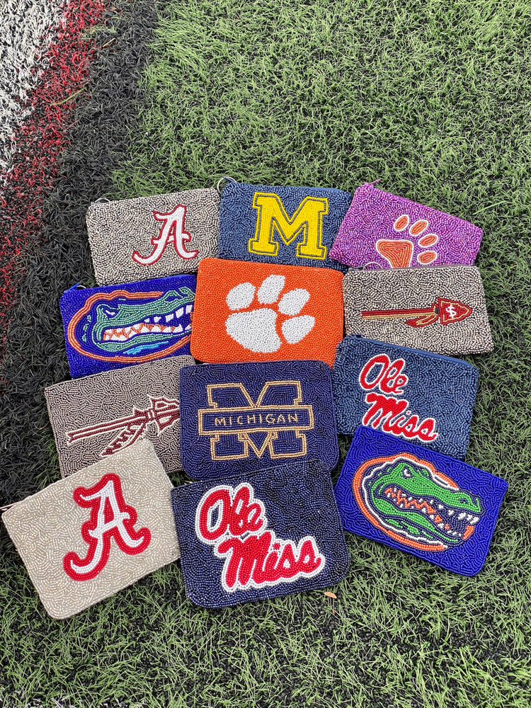 game day beaded coin purse