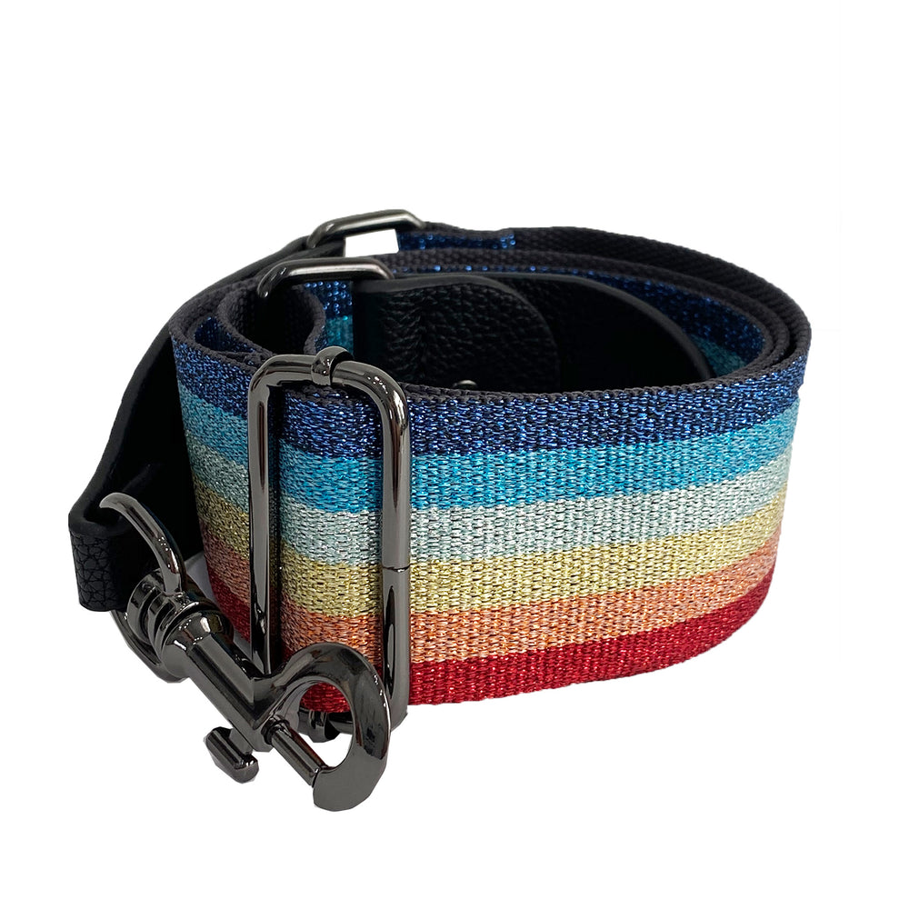 rainbow shimmer strap - be clear handbags